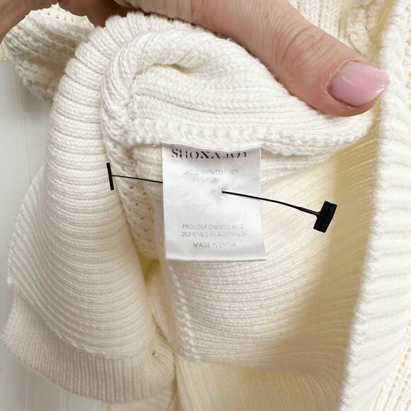 Shona Joy Maddison Balloon Sleeve Knit Dress Striped Long Button Down Cardigan S - Picture 10 of 14